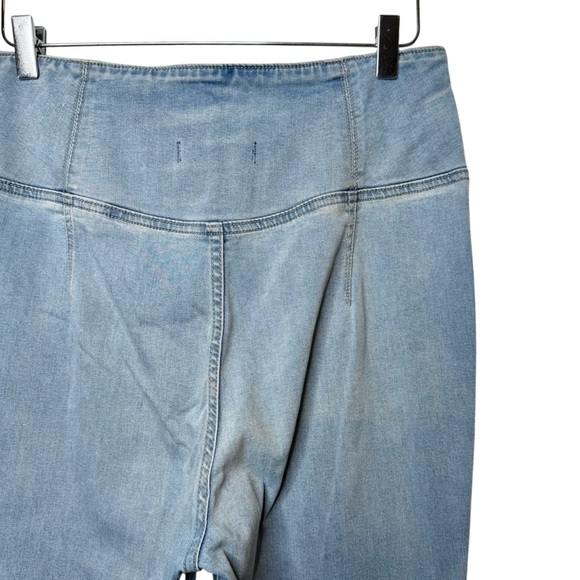 Free People Venice Beach Wrap Over Super Flare Leg Women’s Spring Blue Jeans 31 - Picture 7 of 10